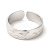 Non-Tarnish 304 Stainless Steel Common Gull Open Cuff Ring for Women RJEW-E063-14P-2