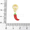 Brass Red Enamel Vegetable European Dangle Charms KK-Z090-06G-01-3