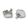 Brass & Shell & Clear Cubic Zirconia Charms KK-G497-18P-2