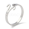 Non-Tarnish Constellations 304 Stainless Steel Open Cuff Ring for Women RJEW-L122-001P-03-1