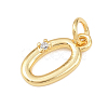 Brass Micro Pave Clear Cubic Zirconia Charms KK-P339-27G-00-2
