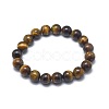 Natural Tiger Eye Bead Stretch Bracelets BJEW-K212-A-028-2