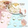 Natural Freshwater Pearl & 304 Stainless Steel Bead Finger Rings RJEW-FS00001-24-2