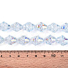 Electroplate Transparent Glass Beads Strands EGLA-N020-03G-4