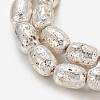 Electroplated Natural Lava Rock Beads Strands G-P400-12S-2