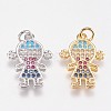 Brass Micro Pave Cubic Zirconia Pendants KK-I614-062-1