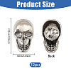 12Pcs Skull Alloy Lapel Pin Backs for Men's Suit JEWB-PH0001-91-2