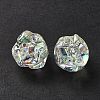 UV Plating Rainbow Iridescent Acrylic Beads OACR-H015-09-4