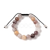 10mm Round Natural Purple Quartz Braided Bead Bracelets BJEW-C067-01C-25-2