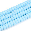 Opaque Solid Color Glass Beads Strands GLAA-ZX008-6mm-18J-1