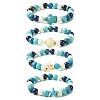 Summer Beach Turtle/Starfish Dyed Synthetic Turquoise Bracelets BJEW-JB10896-1