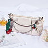1Pc Zinc Alloy with Resin and PU Leather Dark Red Cherry Purse Decorative Chains AJEW-SC0002-99A-4