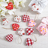 12Pcs 6 Colors Valentine's Day Foam & Cloth Pendant Decoration AJEW-CY0001-34-3