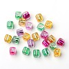 Transparent Acrylic Cube Beads PB78P9520-2