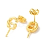 Brass Stud Earrings Findings EJEW-H128-04G-2