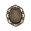 Filigree Wrap Oval Alloy Cabochon Settings PALLOY-N0088-10AB-NF-1