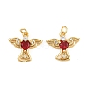 Brass Micro Pave Cubic Zirconia Charms KK-Q085-10G-04-1