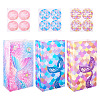 12Pcs 3 Styles Folding Mermaid Tail Print Paper Candy Gift Bags ABAG-TA0001-34-2