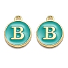 Golden Plated Alloy Enamel Charms X-ENAM-Q437-15B-1