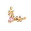 Brass Micro Pave Cubic Zirconia Pendants KK-F919-29G-3