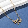 304 Stainless Steel Chemical Symbol Pendant Necklaces NJEW-Z073-03G-05-2