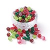 5 Colors Spray Painted & Baking Paint Crackle Glass Beads CCG-X0010-05-8mm-1