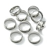 201 Stainless Steel Grooved Finger Ring Settings STAS-TAC0001-10B-P-3