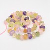 Natural Prehnite & Rose Quartz & Amethyst & Citrine Nuggets Beads Strands G-P082-13-2
