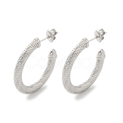 Non-Tarnish 304 Stainless Steel Ring Stud Earrings EJEW-G364-05P-1