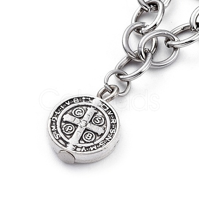 Religion Alloy Charm Bracelets BJEW-JB04647-1
