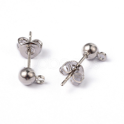 Platinum Color Brass Post Earring Findings X-EC593-1