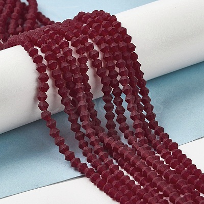 Imitate Austrian Crystal Frosted Glass Beads Strands EGLA-A039-T4mm-MD27-1