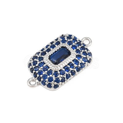 Brass Micro Pave Cubic Zirconia Connector Charms CU-CBAAB9C-01P-1