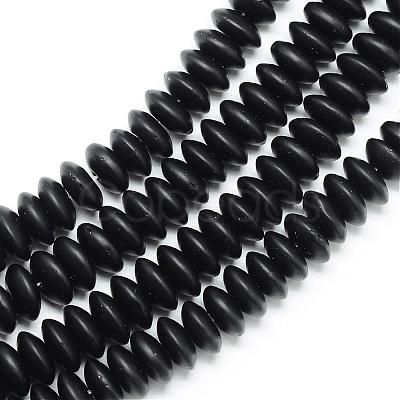 Synthetic Black Stone Beads Spacer Strands G-R359-4x8-02-1