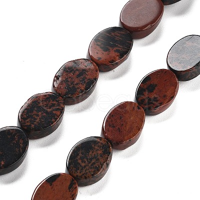 Natural Mahogany Obsidian Beads Strands G-P559-B16-01-1