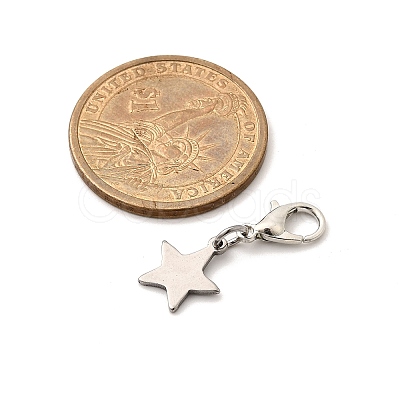 Star 304 Stainless Steel Pendant Decorations HJEW-JM03572-1