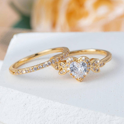 Alloy Micro Pave Cubic Zirconia Finger Rings Sets for Women FS-WGC007F-04-1