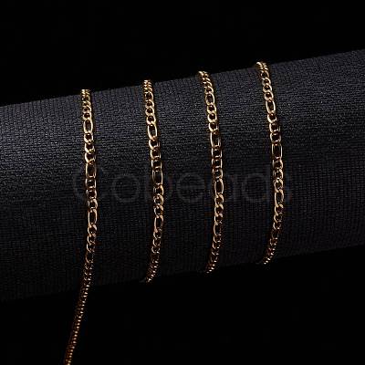 3.28 Feet Ion Plating(IP) 304 Stainless Steel Figaro Chains X-CHS-H007-30G-1