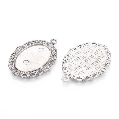 Non-Tarnish 304 Stainless Steel Pendant Cabochon Settings X-STAS-N114-02P-1