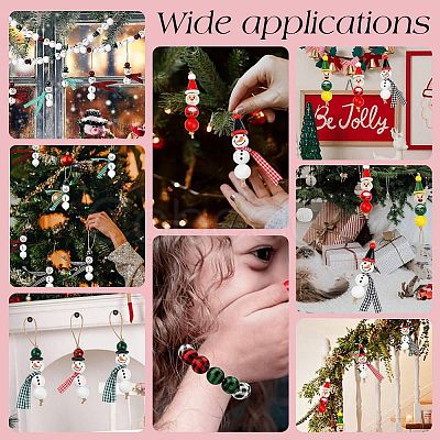 Christmas Theme Wood Beads WOOD-AR0001-42-1