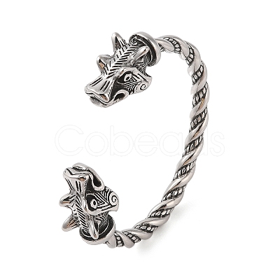 Viking 304 Stainless Steel Open Cuff Bangles for Men BJEW-U001-07A-G-1