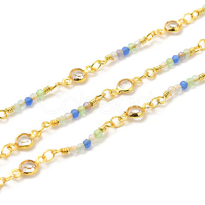 Brass Handmade Beaded Chains CHC-P011-E01-G-1