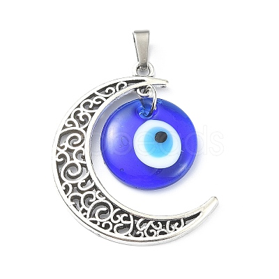 Alloy Moon Pendants X1-PALLOY-JF02110-1