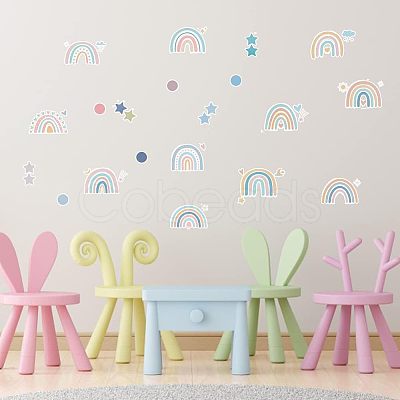 4 Sheet 4 Styles Waterproof Vinyl Wall Stickers DIY-WH0308-214-1