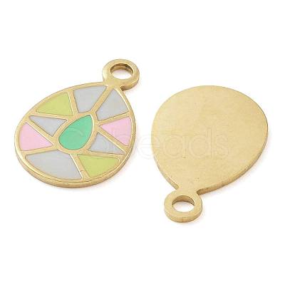 Ion Plating(IP) 304 Stainless Steel Enamel Charms STAS-U032-06G-02-1