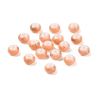 Opaque Spray Painted Glass Beads GLAA-G118-01L-1