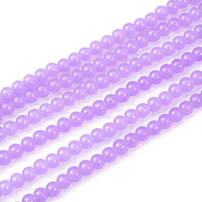 Imitation Jade Glass Beads Strands DGLA-S076-6mm-27-1