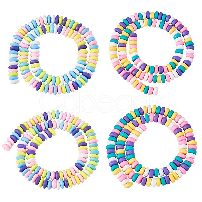4Strands 2 Styles Handmade Polymer Clay Beads Strands CLAY-TA0002-08-1