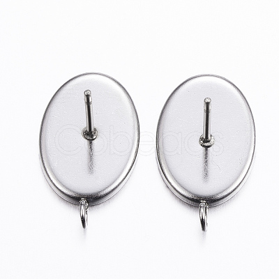 Non-Tarnish 304 Stainless Steel Stud Earring Settings STAS-H380-11P-1