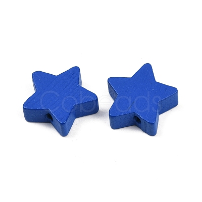 Spray Painted Wood Beads WOOD-F017-01D-1